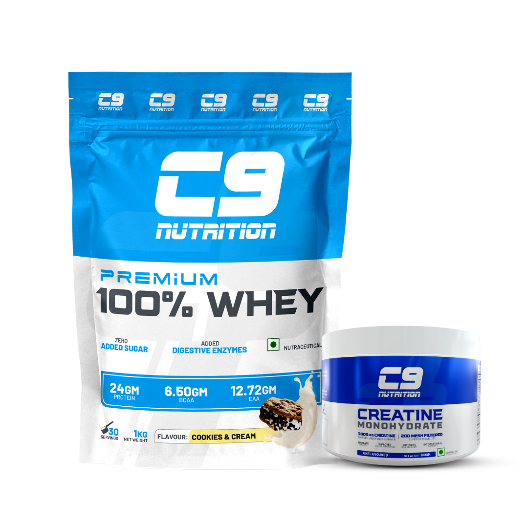 C9 Nutrition 100% Whey Protein | 24g Protein | 6.50g BCAA | Zero Sugar | Gluten-Free | ISO9001/GMP Certified