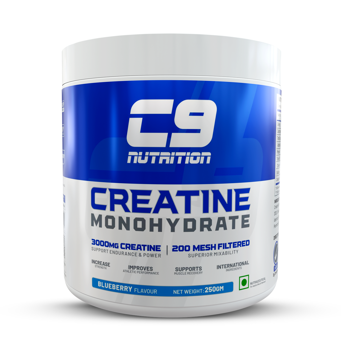 C9 Nutrition Pure Micronized Creatine Monohydrate | Increased Muscle Mass | Unflavoured | Gluten-Free | GMP Certified | Heavy Metal Tested