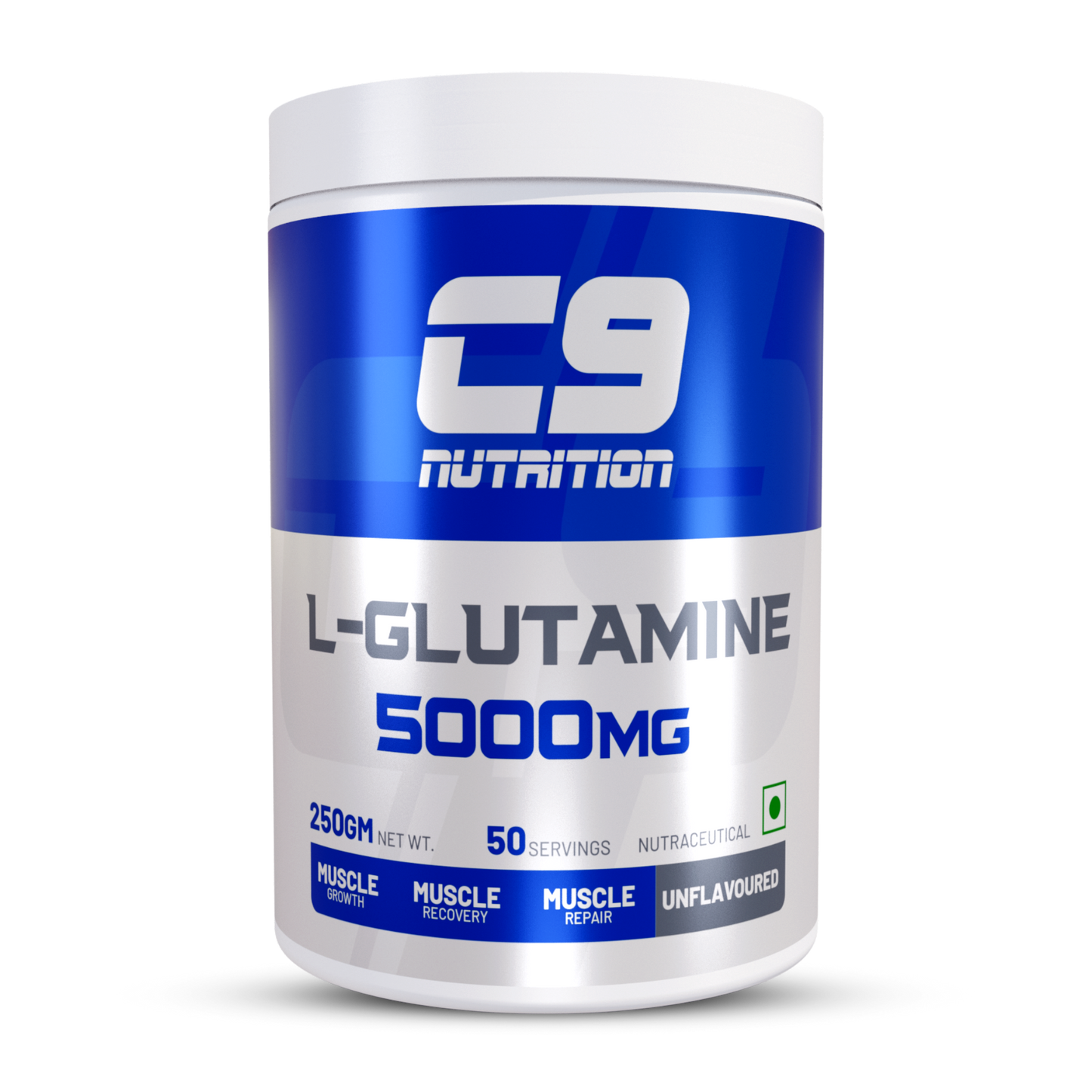 C9 Nutrition L-Glutamine Powder 250g | 50 Servings | Unflavoured | Boost Recovery & Performance