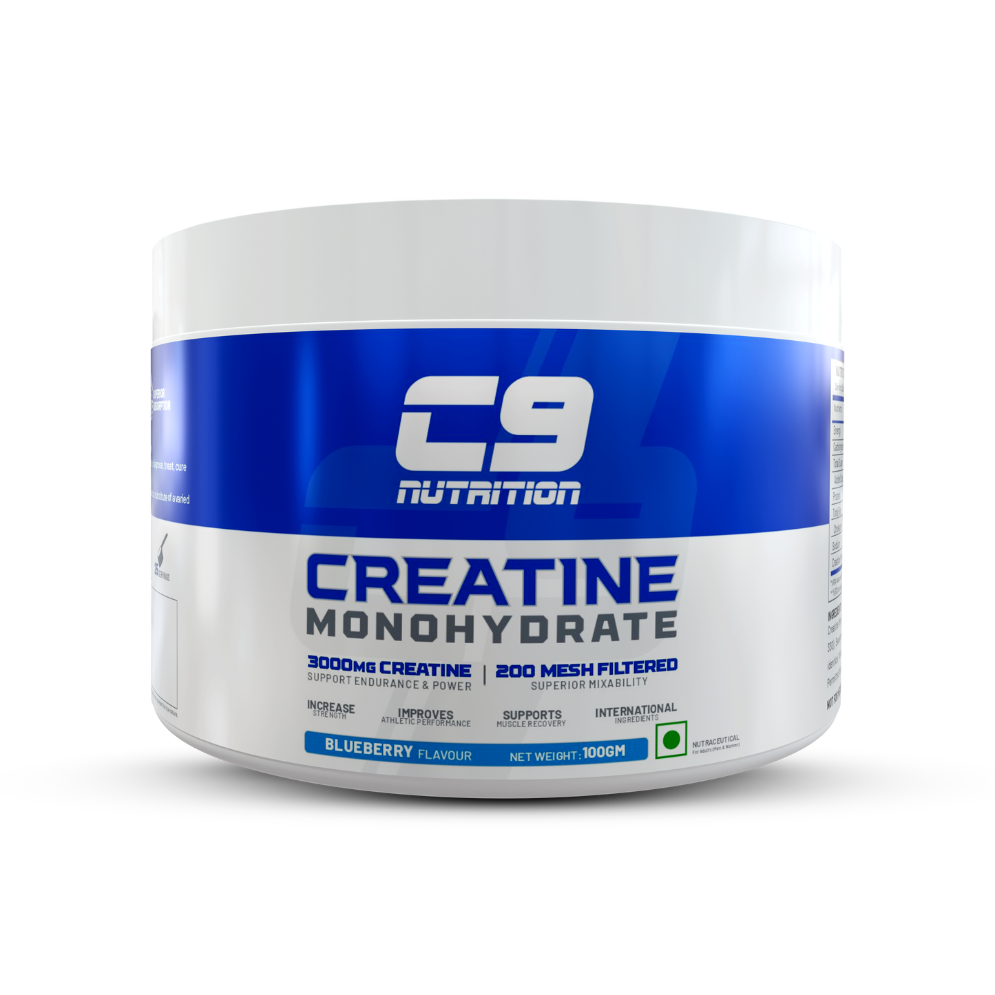 C9 Nutrition Pure Micronized Creatine Monohydrate | Increased Muscle Mass | Unflavoured | Gluten-Free | GMP Certified | Heavy Metal Tested