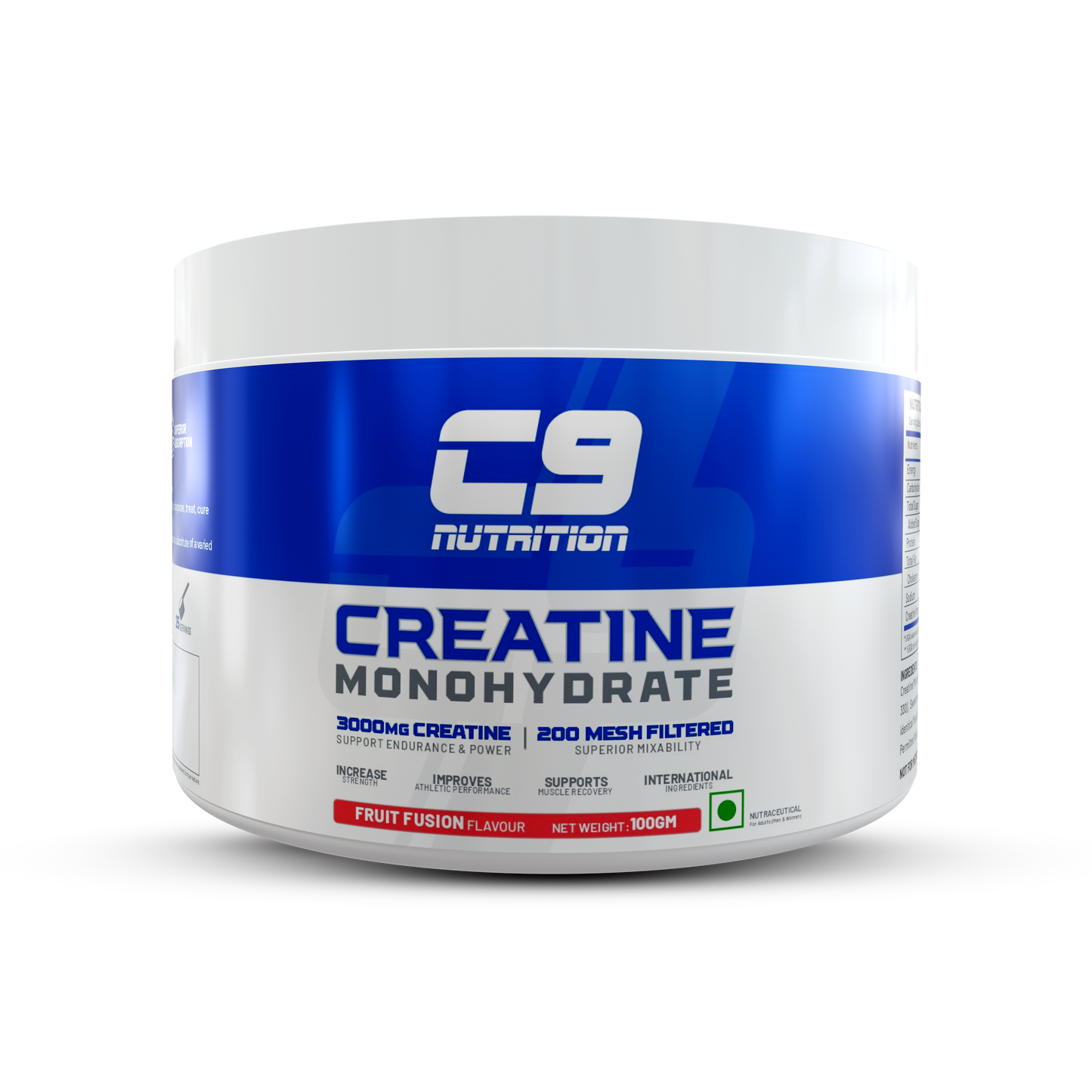 C9 Nutrition Pure Micronized Creatine Monohydrate | Increased Muscle Mass | Unflavoured | Gluten-Free | GMP Certified | Heavy Metal Tested