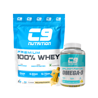 C9 Nutrition 100% Whey Protein | 24g Protein | 6.50g BCAA | Zero Sugar | Gluten-Free | ISO9001/GMP Certified
