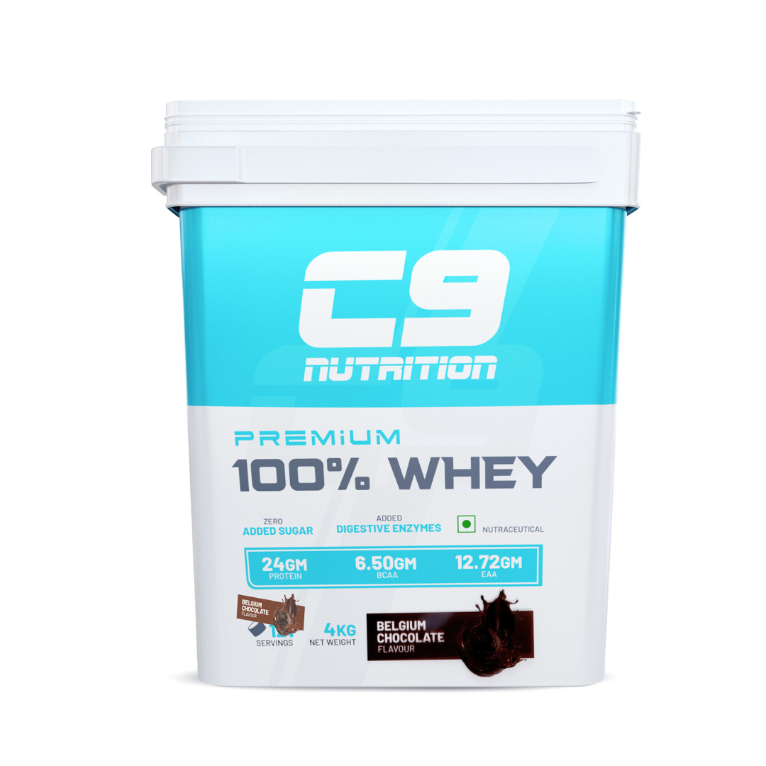 C9 Nutrition 100% Whey Protein | 24g Protein | 6.50g BCAA | Zero Sugar | Gluten-Free | ISO9001/GMP Certified