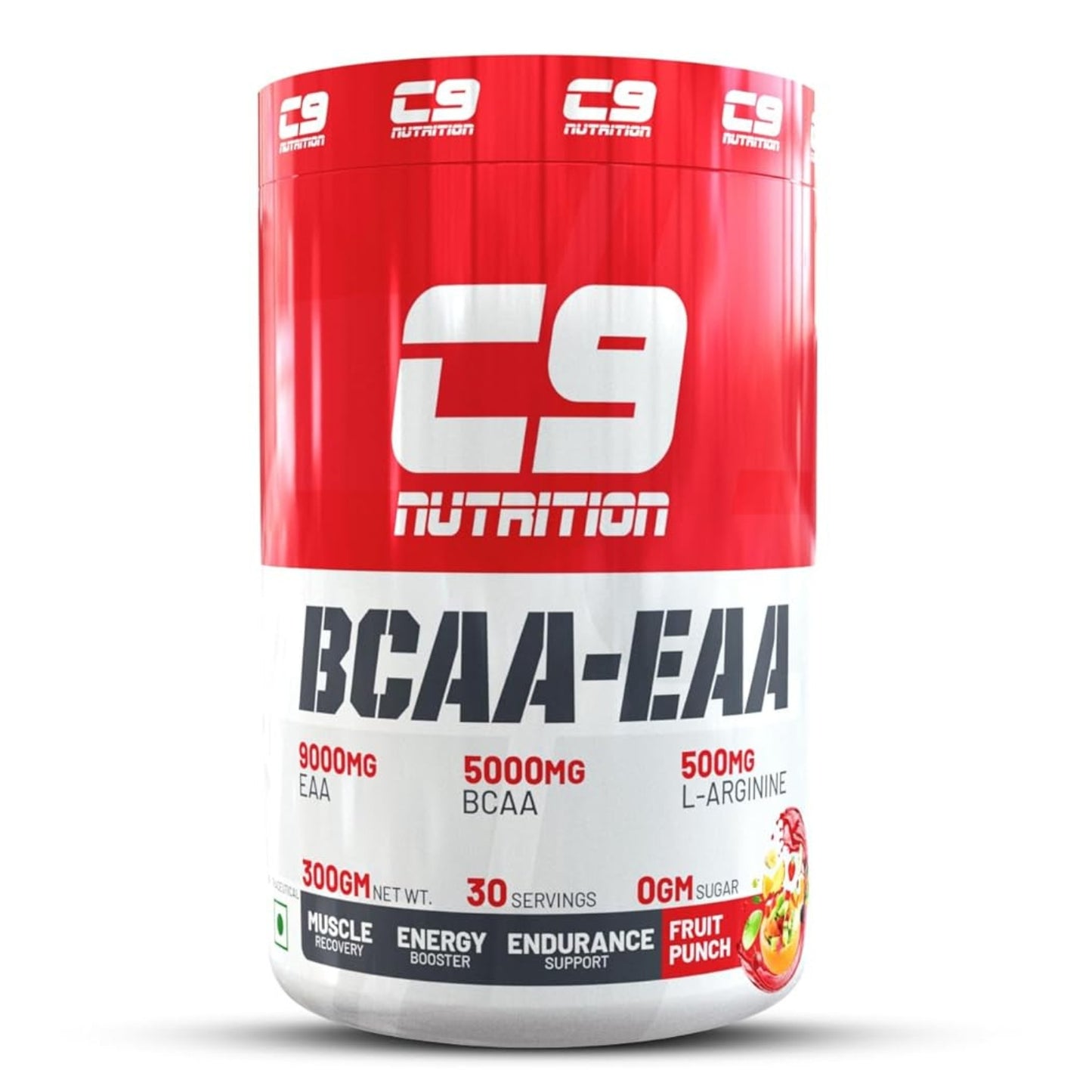 C9 Nutrition BCAA + EAA Powder | 5000mg BCAA, 9000mg EAA | Sugar-Free | 30 Servings | Vegetarian | 300g