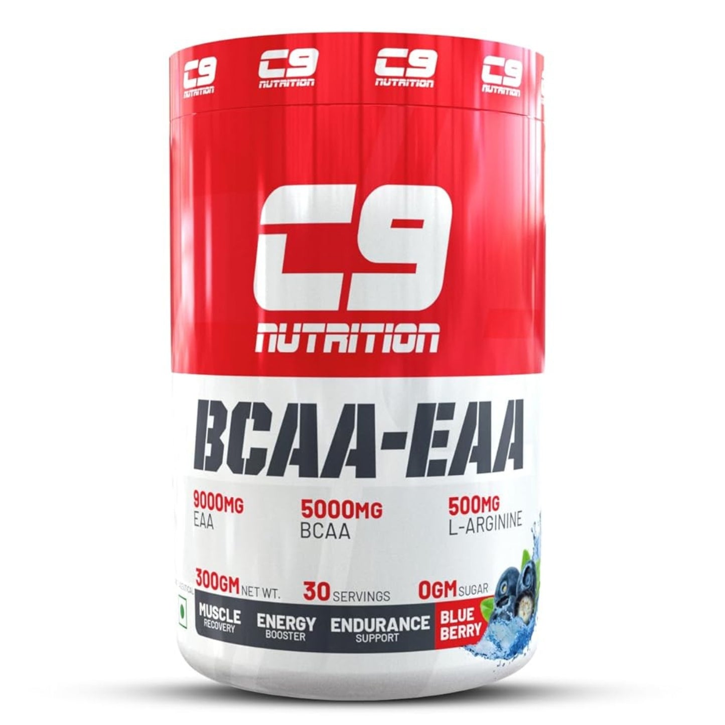 C9 Nutrition BCAA + EAA Powder | 5000mg BCAA, 9000mg EAA | Sugar-Free | 30 Servings | Vegetarian | 300g