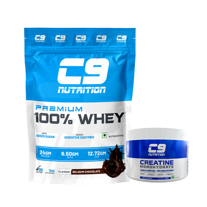 C9 Nutrition 100% Whey Protein | 24g Protein | 6.50g BCAA | Zero Sugar | Gluten-Free | ISO9001/GMP Certified