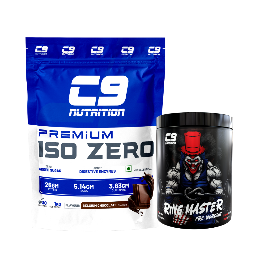 C9 Nutrition ISO ZERO Whey Isolate 26g Protein | Vegetarian | 5.14g BCAA | 3.83g Glutamine | Gluten-Free & Lab Tested