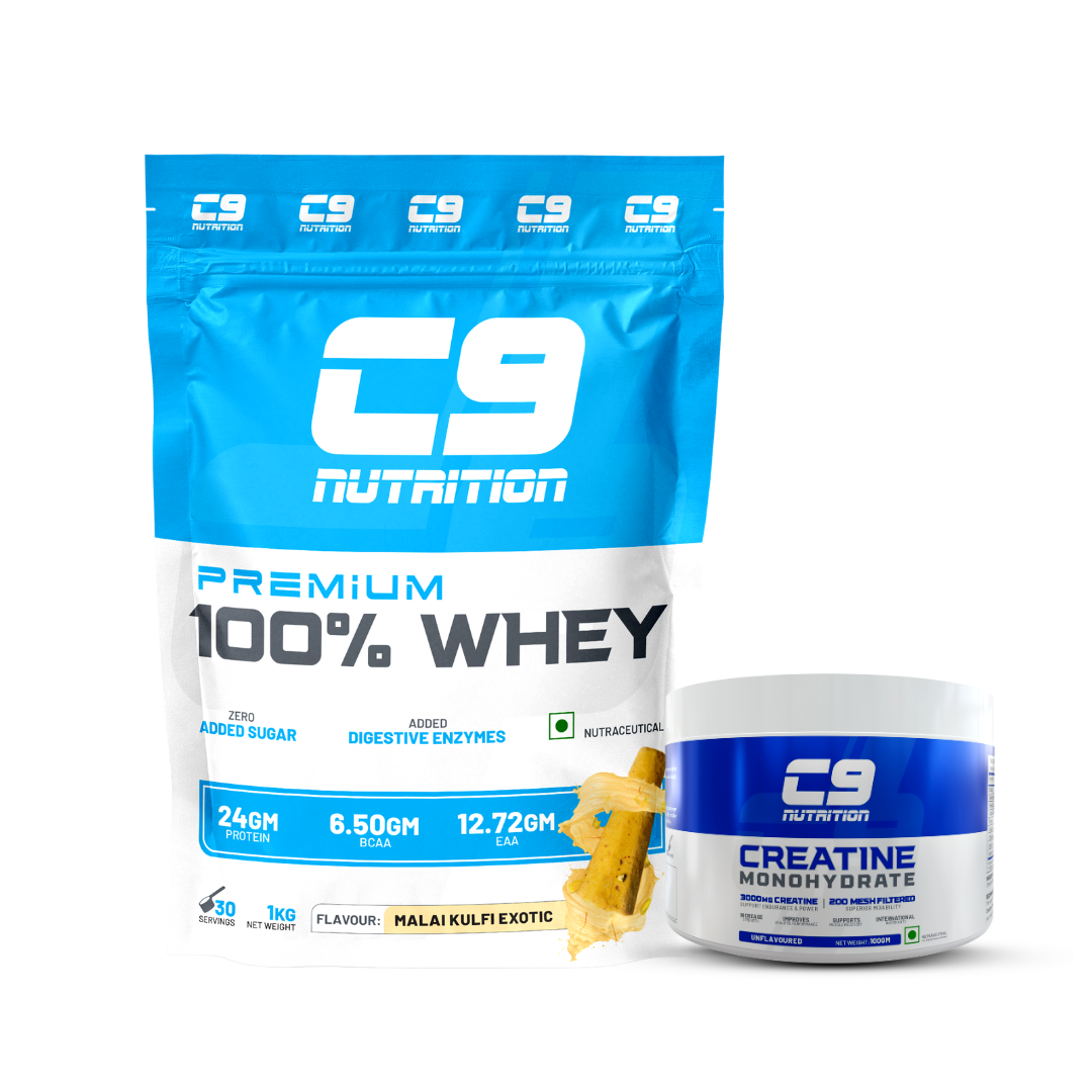 C9 Nutrition 100% Whey Protein | 24g Protein | 6.50g BCAA | Zero Sugar | Gluten-Free | ISO9001/GMP Certified