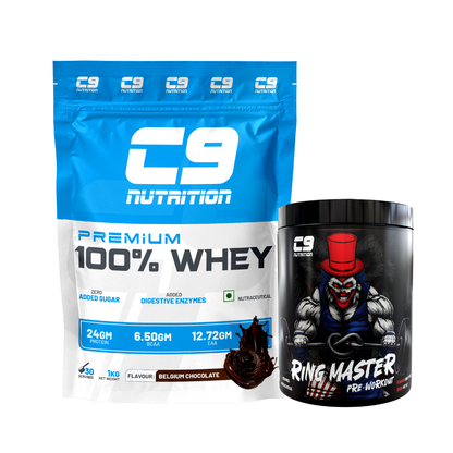 C9 Nutrition 100% Whey Protein | 24g Protein | 6.50g BCAA | Zero Sugar | Gluten-Free | ISO9001/GMP Certified