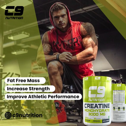 C9 Nutrition Pure Micronized Creatine Monohydrate | Increased Muscle Mass | Unflavoured | Gluten-Free | GMP Certified | Heavy Metal Tested