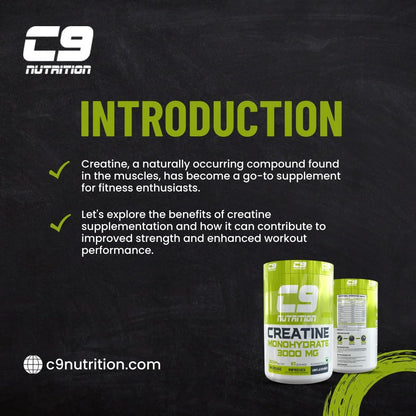 C9 Nutrition Pure Micronized Creatine Monohydrate | Increased Muscle Mass | Unflavoured | Gluten-Free | GMP Certified | Heavy Metal Tested