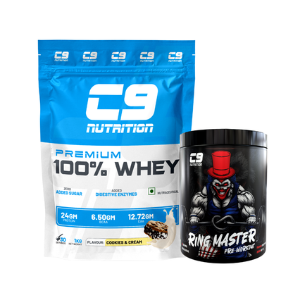 C9 Nutrition 100% Whey Protein | 24g Protein | 6.50g BCAA | Zero Sugar | Gluten-Free | ISO9001/GMP Certified