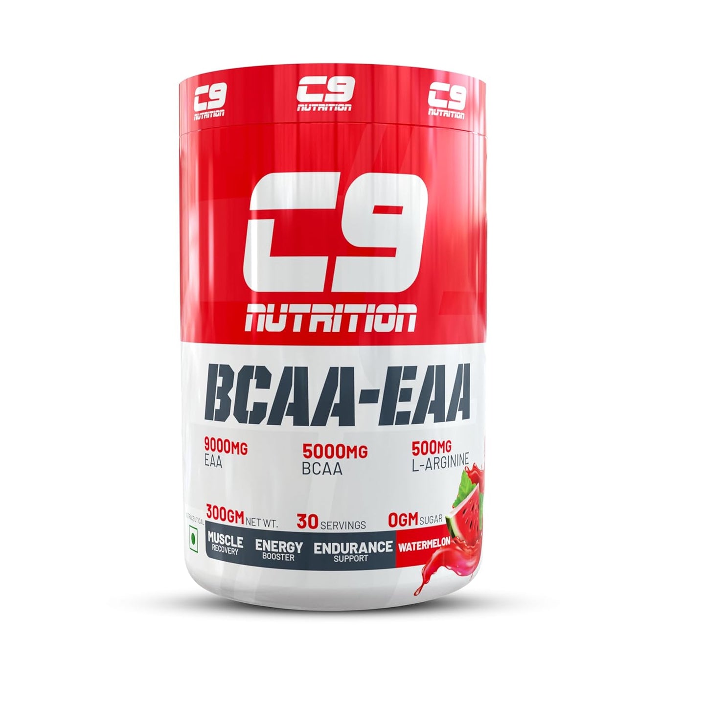 C9 Nutrition BCAA + EAA Powder | 5000mg BCAA, 9000mg EAA | Sugar-Free | 30 Servings | Vegetarian | 300g