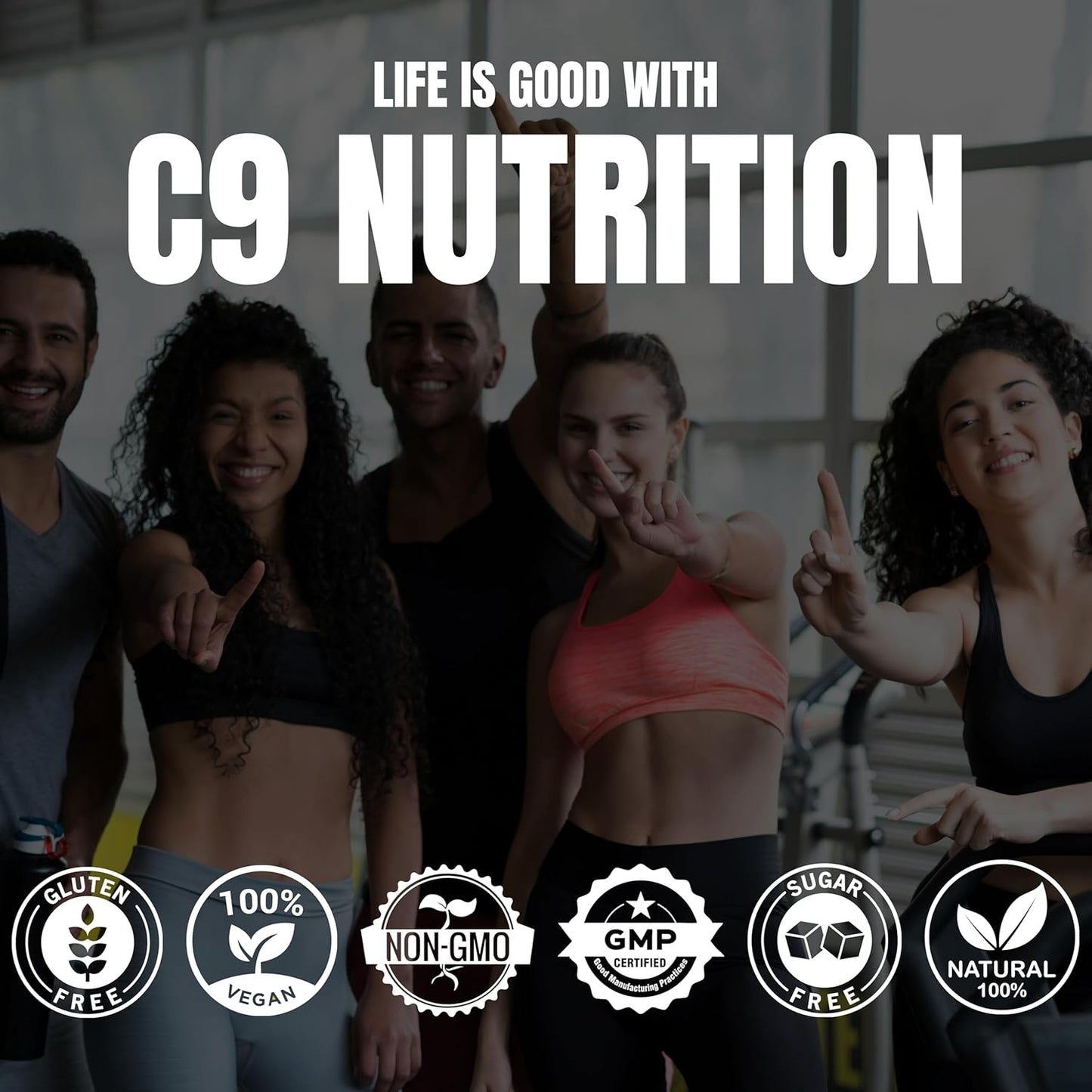 C9 Nutrition ISO ZERO Whey Isolate 26g Protein | Vegetarian | 5.14g BCAA | 3.83g Glutamine | Gluten-Free & Lab Tested