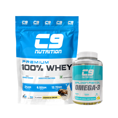 C9 Nutrition 100% Whey Protein | 24g Protein | 6.50g BCAA | Zero Sugar | Gluten-Free | ISO9001/GMP Certified