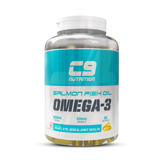 C9 Nutrition Fish Oil Capsules | Omega-3 for Heart, Brain & Joint Health | 1000mg EPA & DHA | 60 Softgels