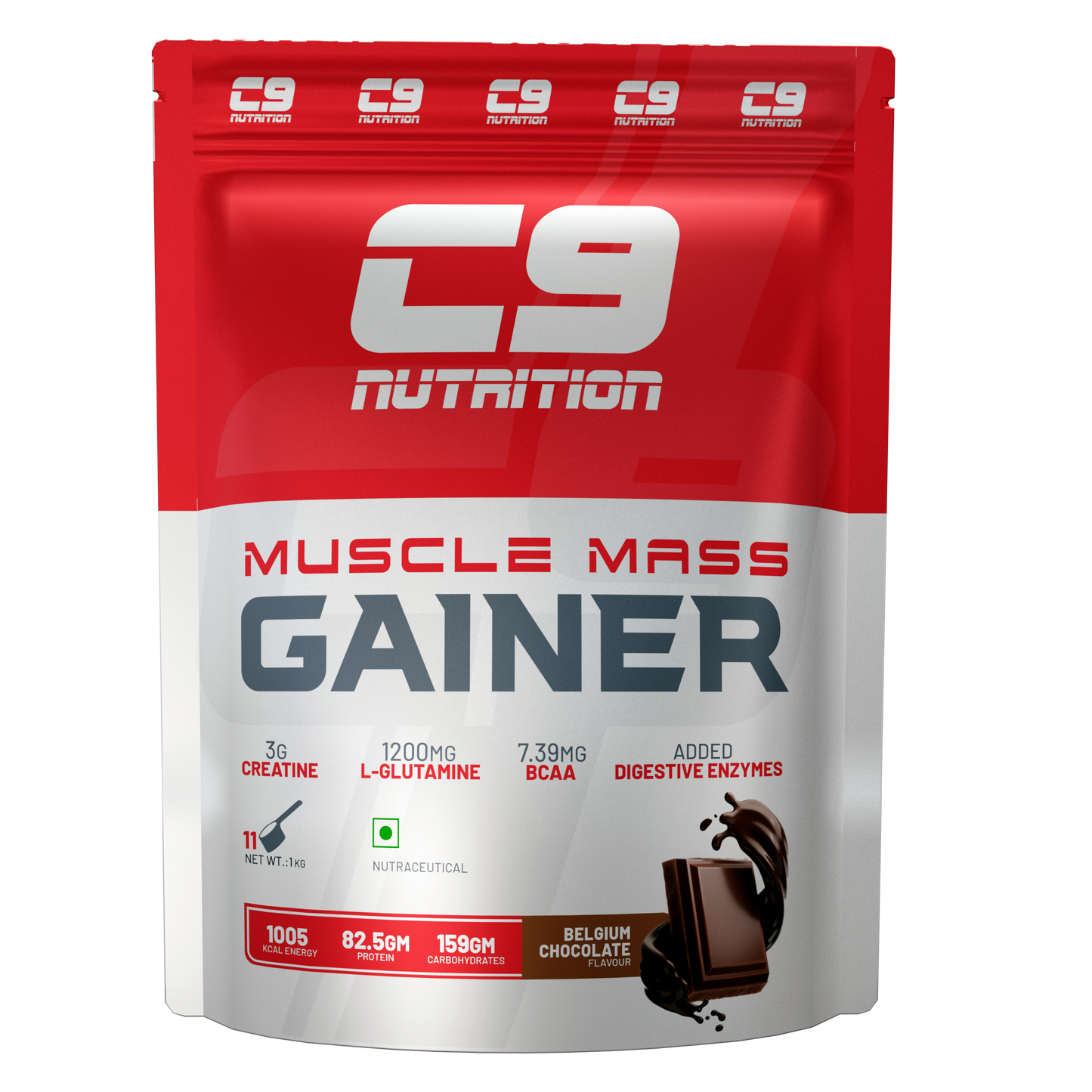Muscle Mass Gainer | 82.5g Protein | 1005 Kcal | 159g Carbs | 1kg & 3kg