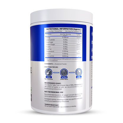 C9 Nutrition L-Glutamine Powder 250g | 50 Servings | Unflavoured | Boost Recovery & Performance