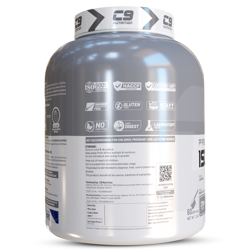 Iso Ripped Whey Protein Isolate | 27g Protein, 7g BCAA – C9nutrition
