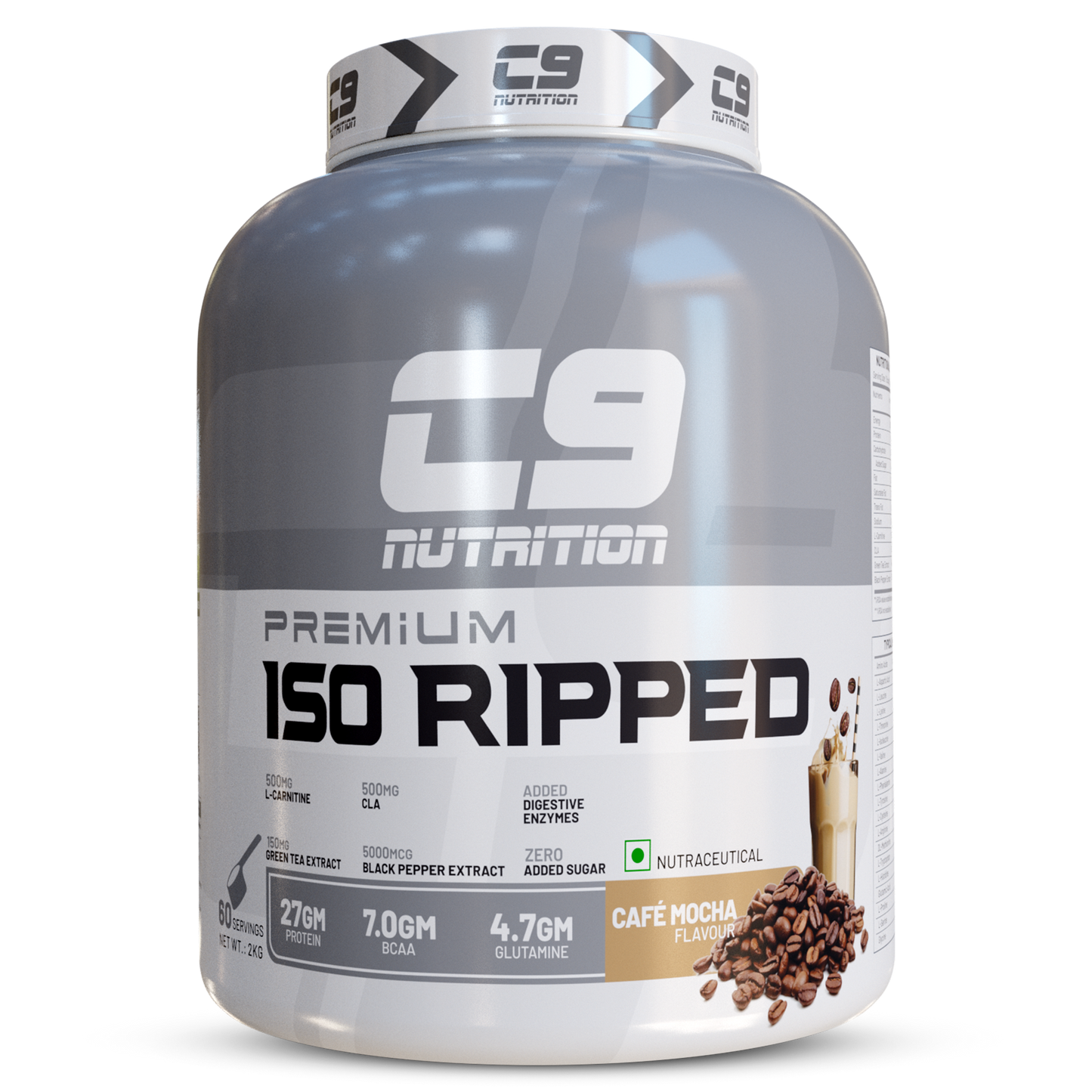 ISO Ripped Whey Protein Isolate | 27g Protein | 7g BCAA | 4.7g Glutamine | 2kg | 60 Servings