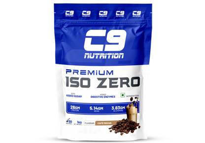 C9 Nutrition ISO ZERO Whey Isolate 26g Protein | Vegetarian | 5.14g BCAA | 3.83g Glutamine | Gluten-Free & Lab Tested