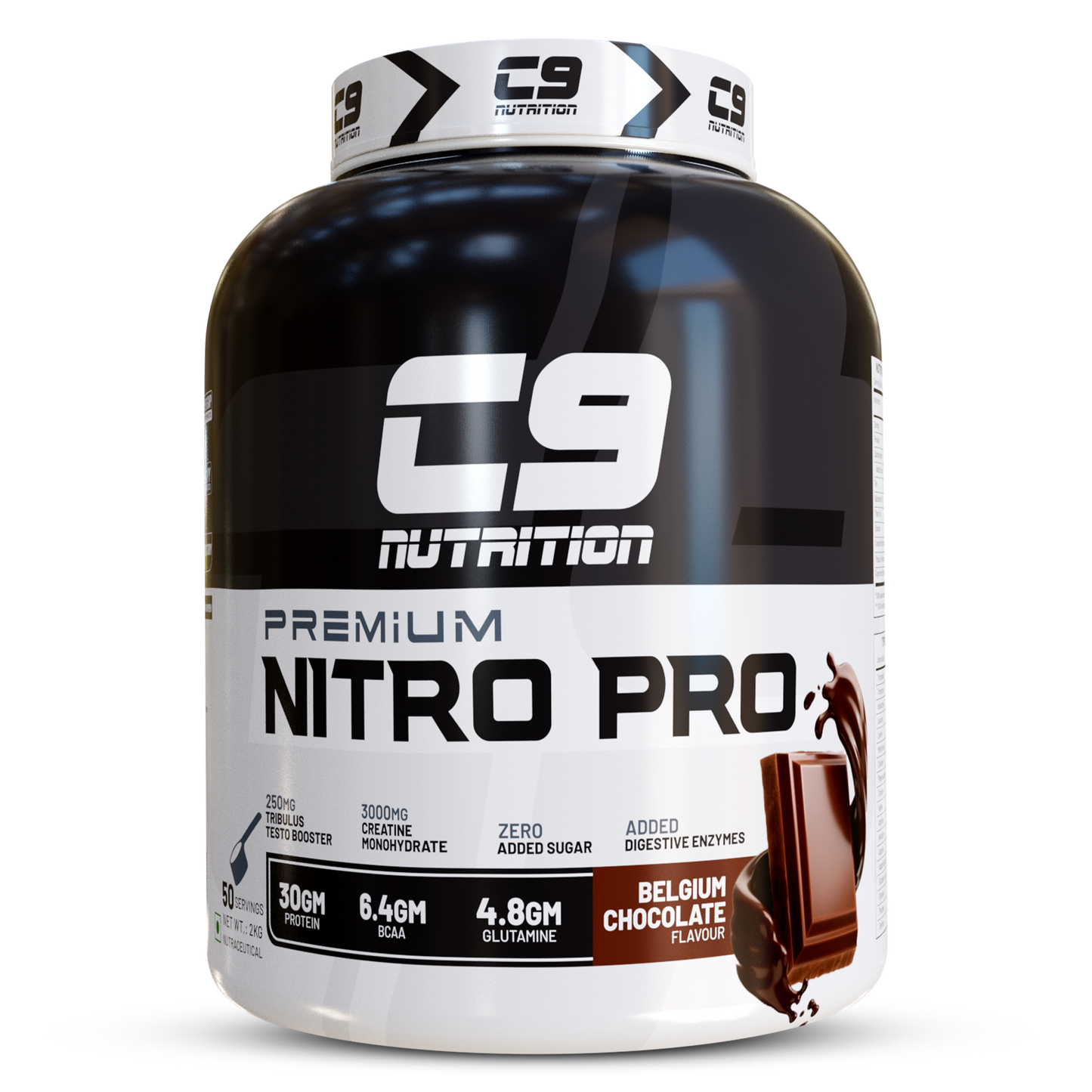 Nitro Pro L-Glutamine Whey Protein, 2kg, 50 Servings | 30g Protein | 6.4g BCAA | 4.8g Glutamine