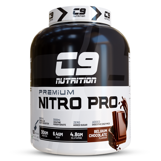 Nitro Pro L-Glutamine Whey Protein, 2kg, 50 Servings | 30g Protein | 6.4g BCAA | 4.8g Glutamine