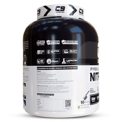 Nitro Pro L-Glutamine Whey Protein, 2kg, 50 Servings | 30g Protein | 6.4g BCAA | 4.8g Glutamine