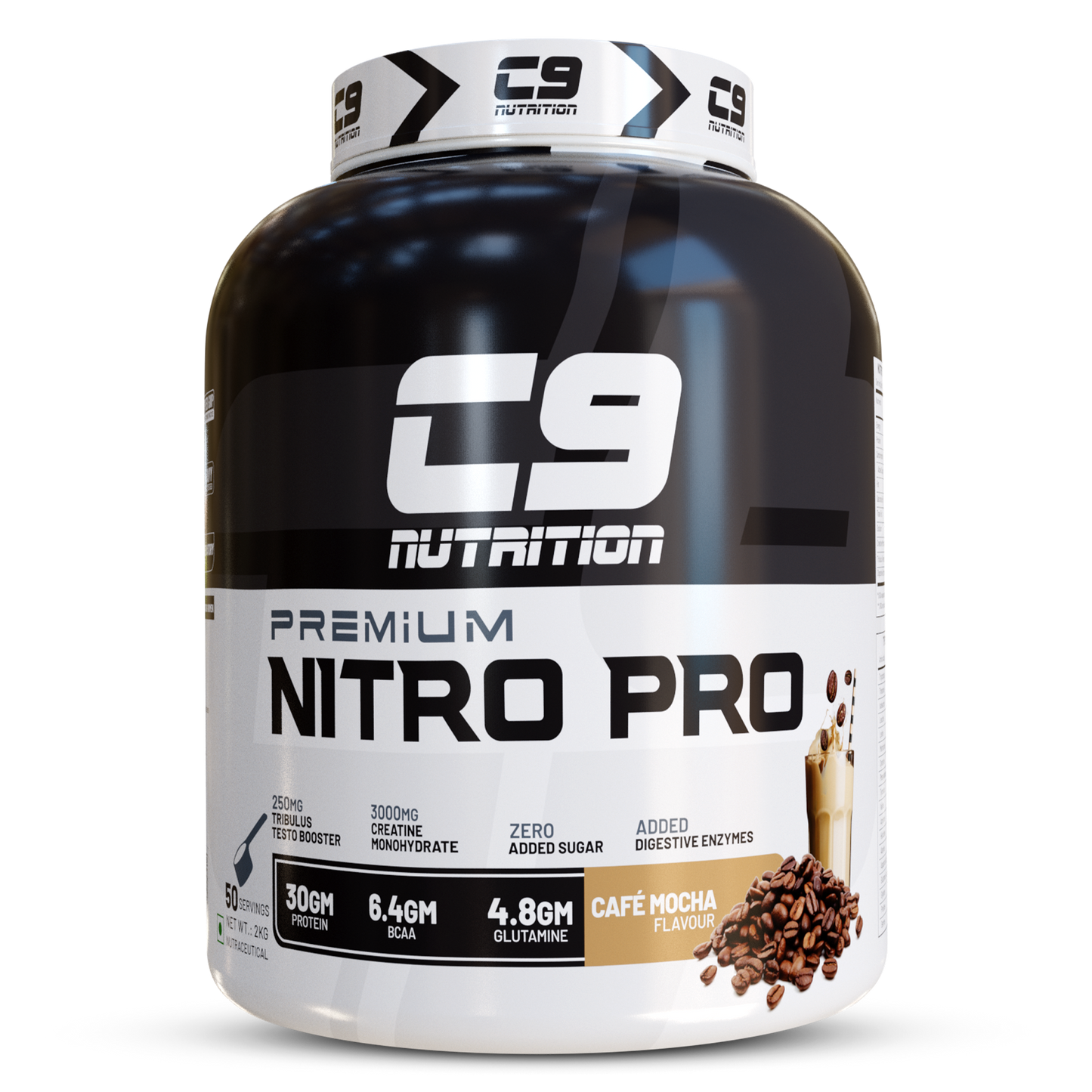 Nitro Pro L-Glutamine Whey Protein, 2kg, 50 Servings | 30g Protein | 6.4g BCAA | 4.8g Glutamine