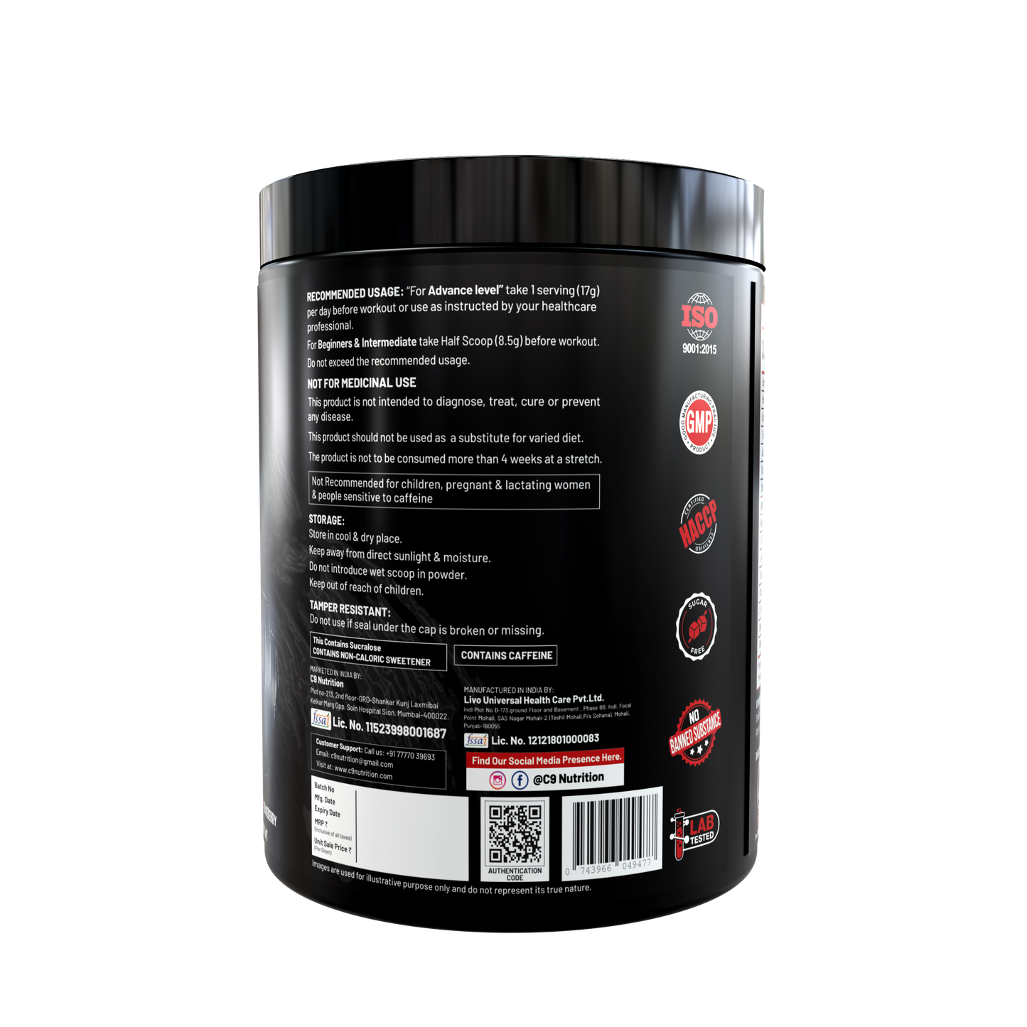 C9 Ring Master Pre-Workout | High Energy Performance Booster | 30 Servings
