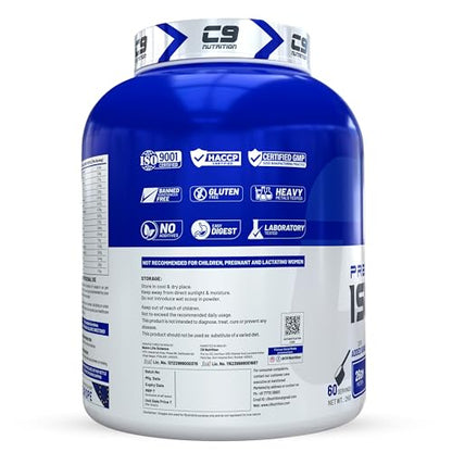 C9 Nutrition ISO ZERO Whey Isolate 26g Protein | Vegetarian | 5.14g BCAA | 3.83g Glutamine | Gluten-Free & Lab Tested