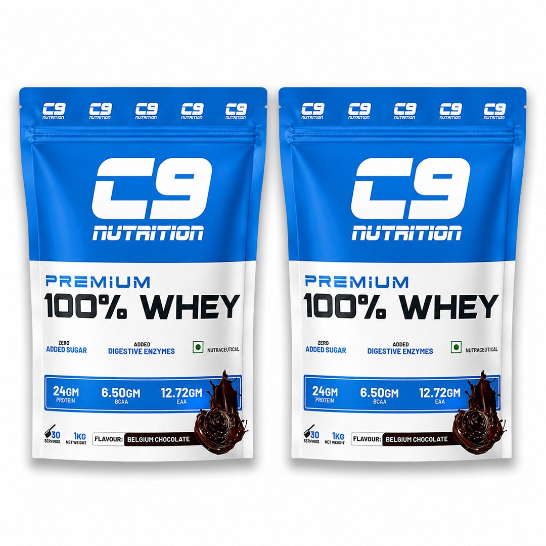 C9 Nutrition 100% Whey Protein | 24g Protein | 6.50g BCAA | Zero Sugar | Gluten-Free | ISO9001/GMP Certified