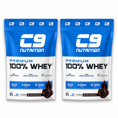 C9 Nutrition 100% Whey Protein | 24g Protein | 6.50g BCAA | Zero Sugar | Gluten-Free | ISO9001/GMP Certified