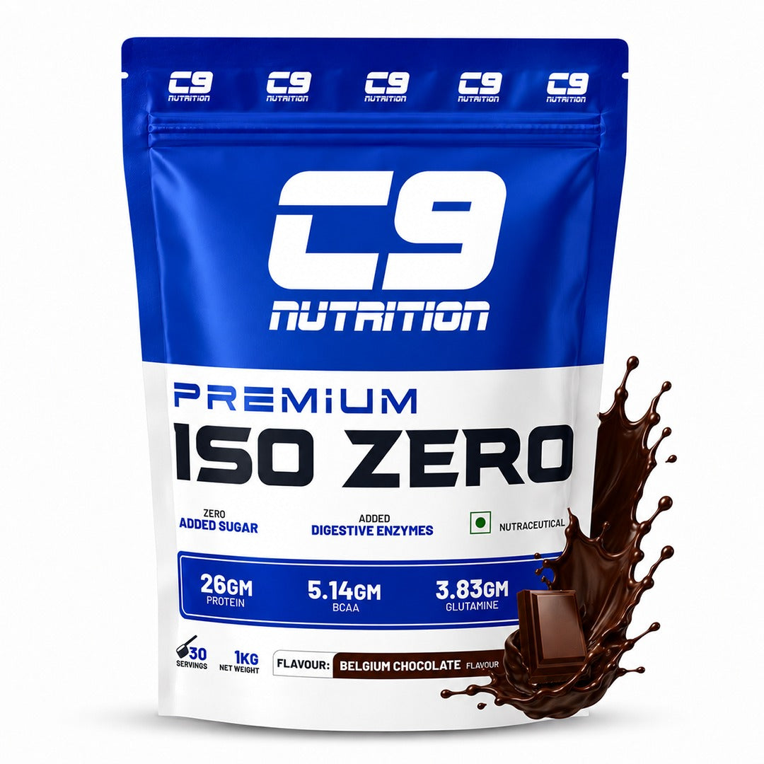 C9 Nutrition ISO ZERO Whey Isolate 26g Protein | Vegetarian | 5.14g BCAA | 3.83g Glutamine | Gluten-Free & Lab Tested