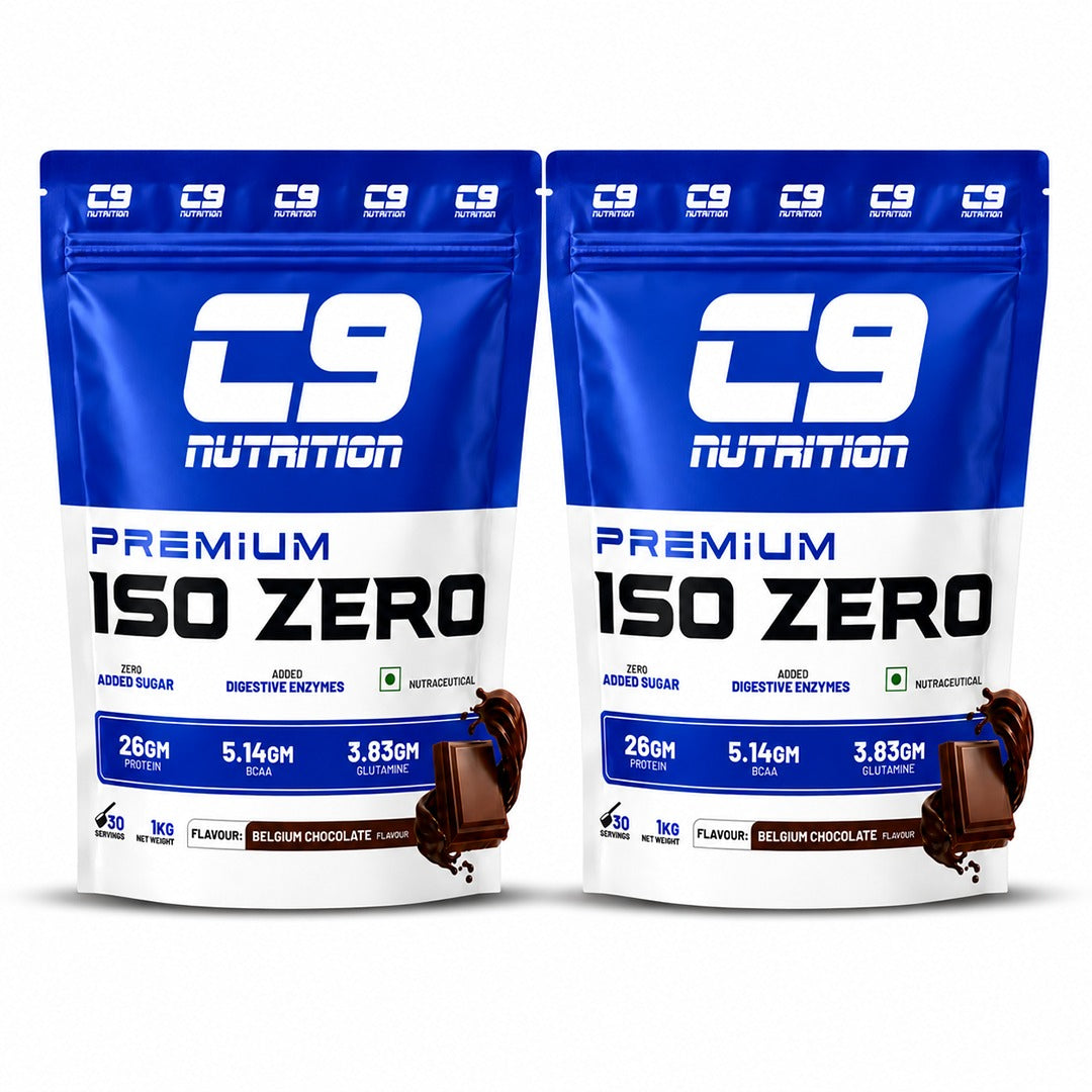 C9 Nutrition ISO ZERO Whey Isolate 26g Protein | Vegetarian | 5.14g BCAA | 3.83g Glutamine | Gluten-Free & Lab Tested
