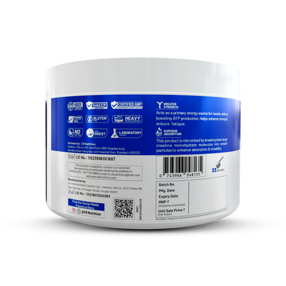 C9 Nutrition Pure Micronized Creatine Monohydrate | Increased Muscle Mass | Unflavoured | Gluten-Free | GMP Certified | Heavy Metal Tested