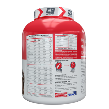 Muscle Mass Gainer | 82.5g Protein | 1005 Kcal | 159g Carbs | 1kg, 2.75kg & 4.5kg