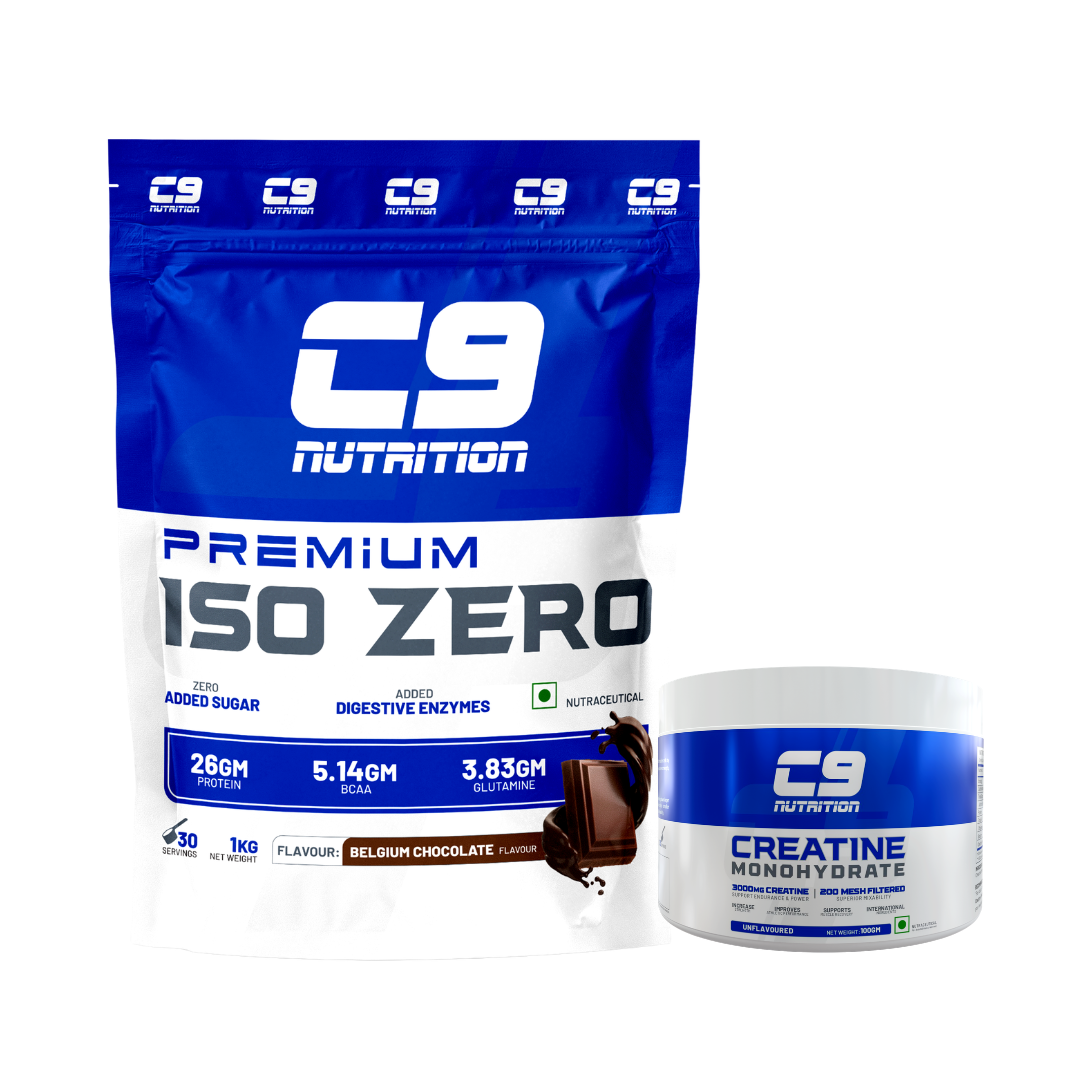 C9 Nutrition ISO ZERO Whey Isolate 26g Protein | Vegetarian | 5.14g BCAA | 3.83g Glutamine | Gluten-Free & Lab Tested